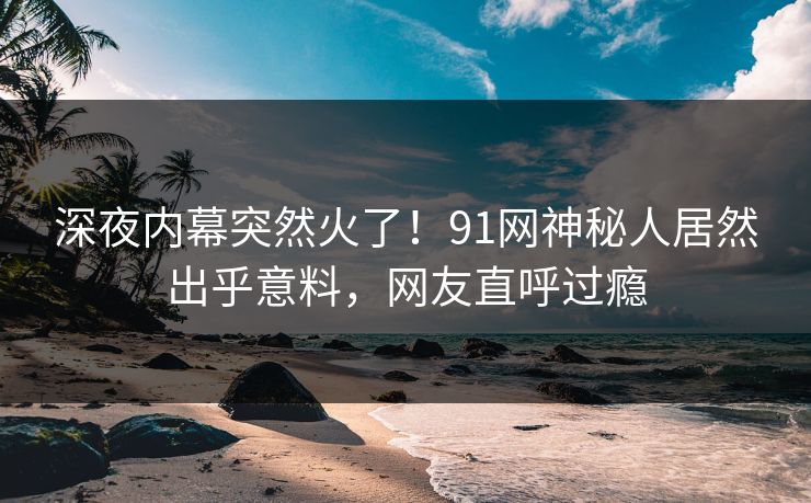 深夜内幕突然火了！91网神秘人居然出乎意料，网友直呼过瘾