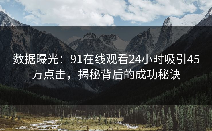 数据曝光：91在线观看24小时吸引45万点击，揭秘背后的成功秘诀