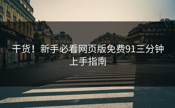 干货！新手必看网页版免费91三分钟上手指南