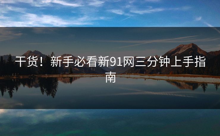 干货！新手必看新91网三分钟上手指南