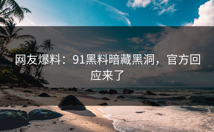 网友爆料：91黑料暗藏黑洞，官方回应来了