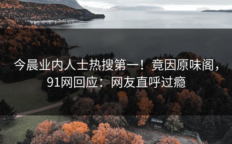 今晨业内人士热搜第一！竟因原味阁，91网回应：网友直呼过瘾