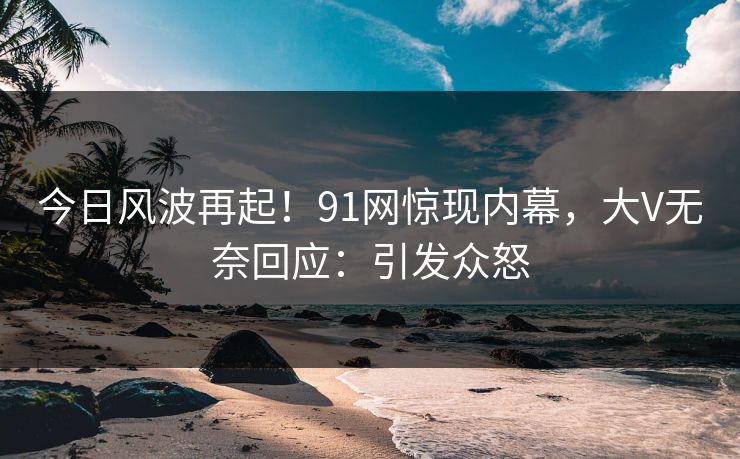 今日风波再起！91网惊现内幕，大V无奈回应：引发众怒